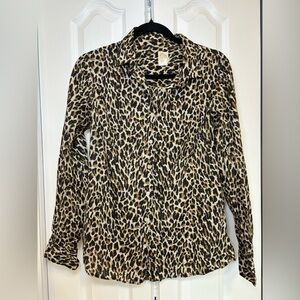 J.Crew The Perfect Shirt - Animal Print Button-up Leopard Shirt Fit in Size 4